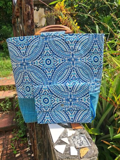 Sisi Blue Tote with Matching Clutch: $275.00